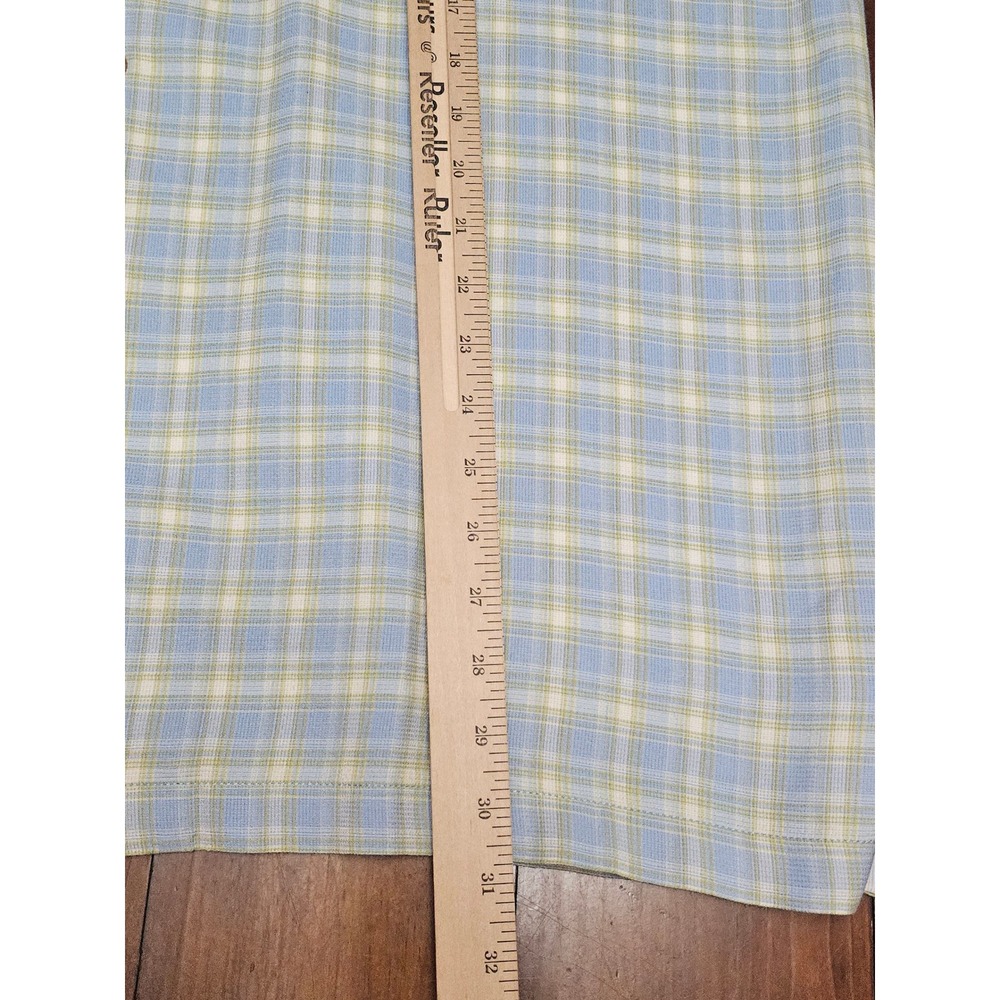 Tommy Bahama Silk Plaid Short Sleeve Button Up Shirt‎ Mens XL Blue Green - Picture 3 of 8